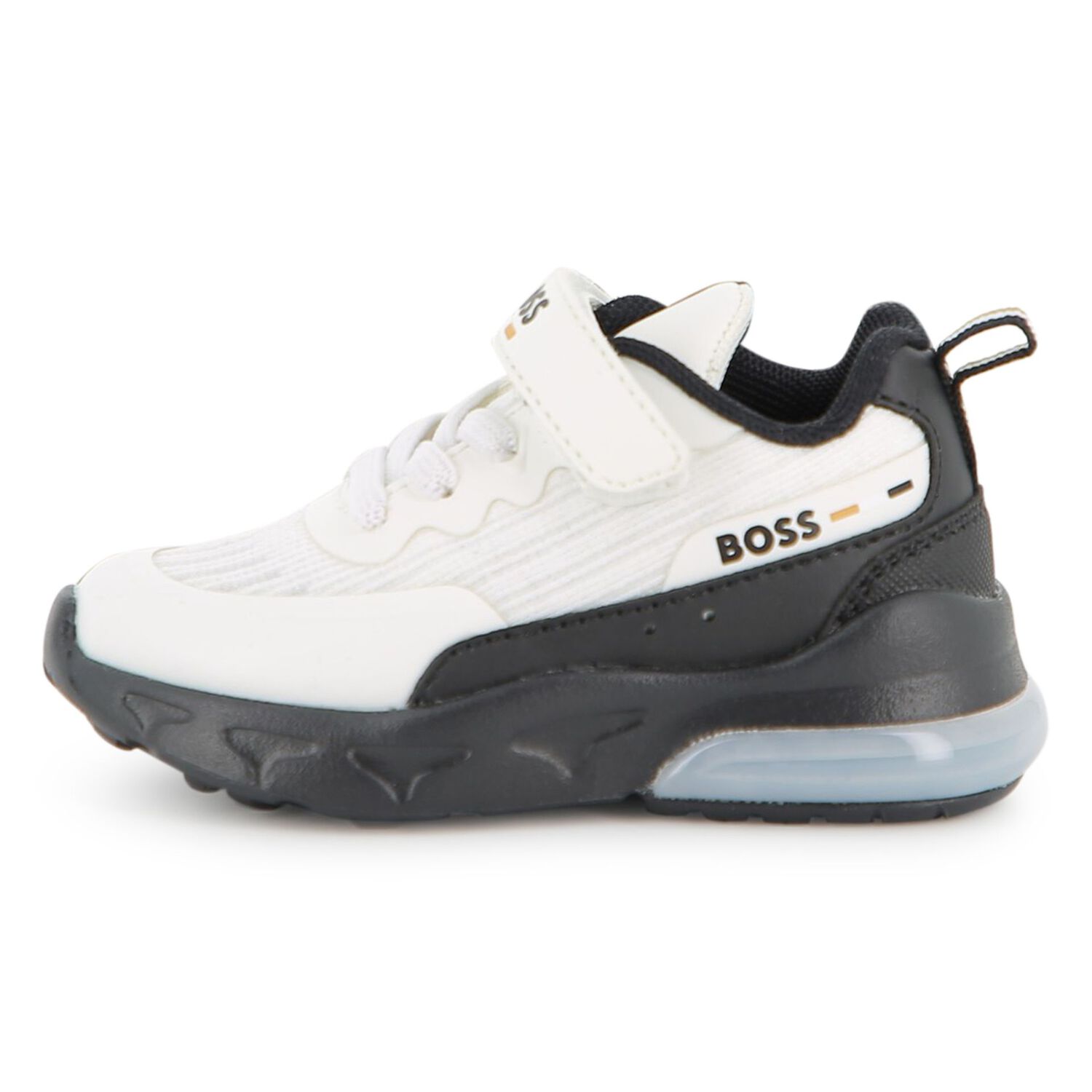 Boys White Logo Trainers, 1, hi-res