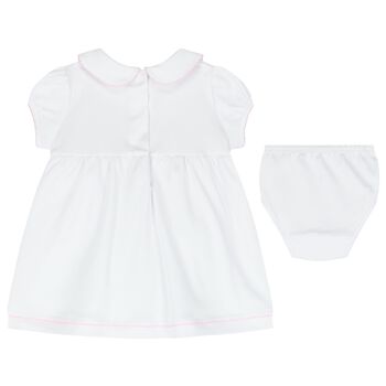 Baby Girls White and Pink Smocked Dress