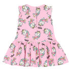 فستان بطبعة يونيكورن باللون الوردي, 1, hi-res