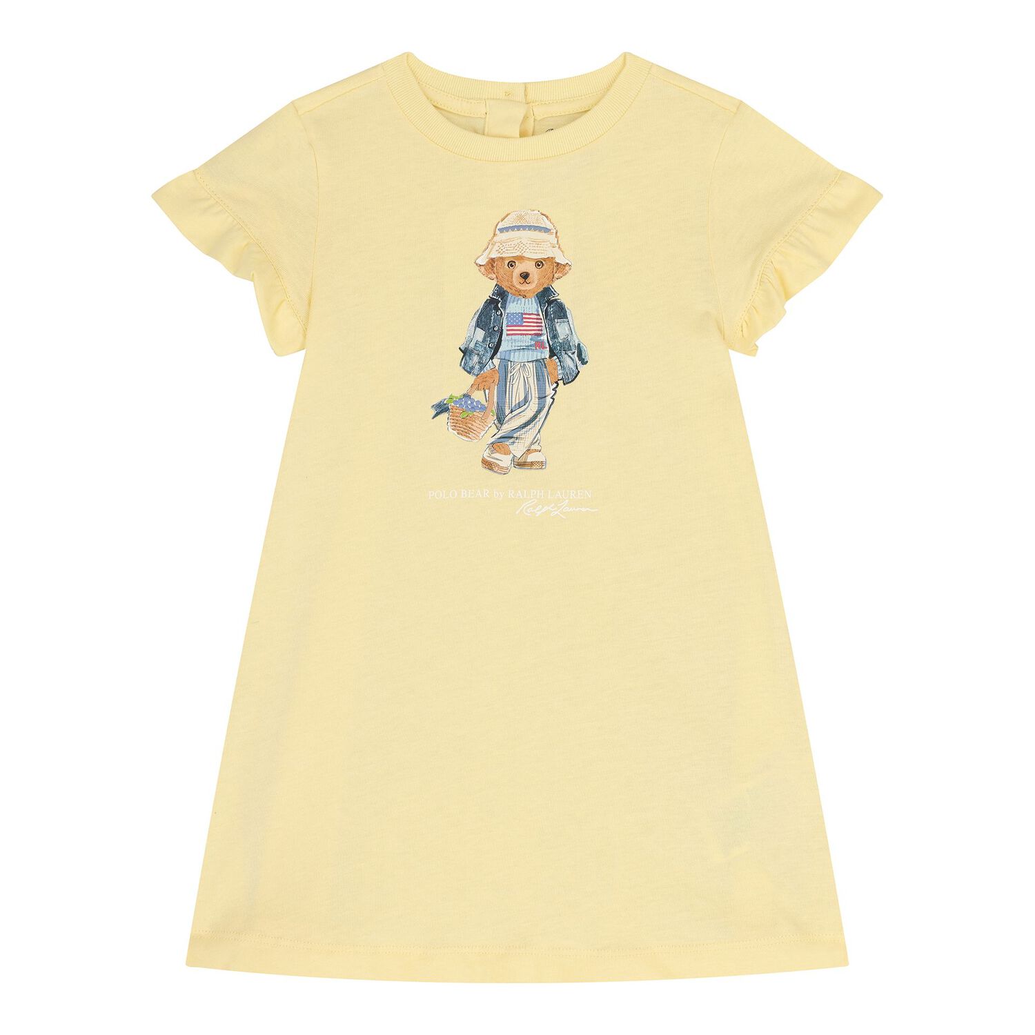 Baby Girls Yellow Teddy Bear Logo Dress Set, 1, hi-res