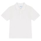 Boys White Logo Polo Shirt, 2, hi-res