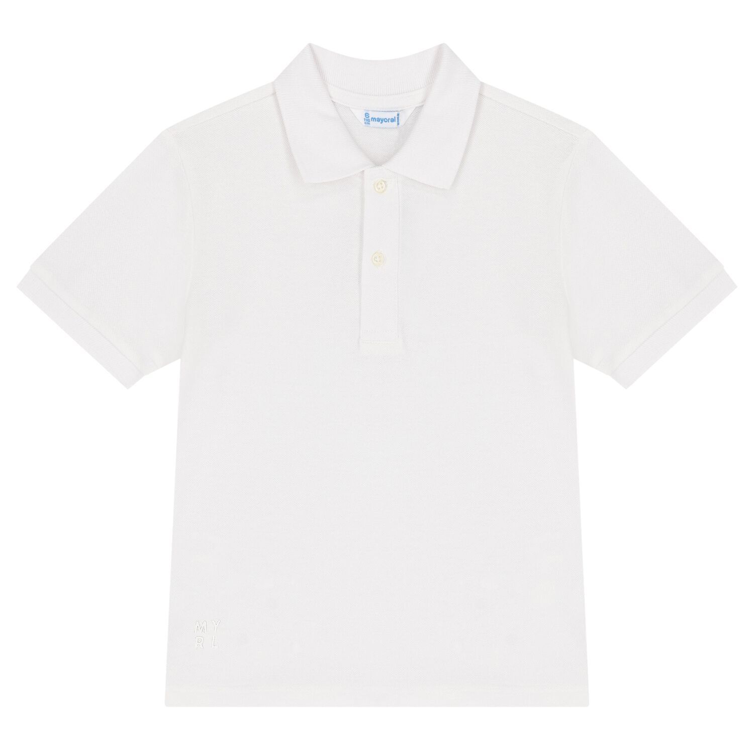 Boys White Logo Polo Shirt, 2, hi-res image number null