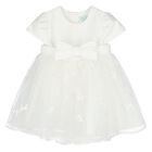 Younger Girls White Bow Tulle Dress, 1, hi-res