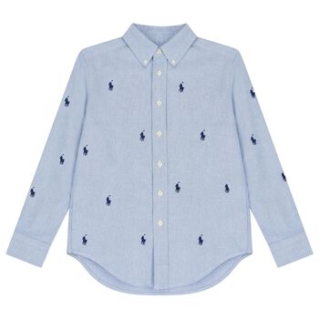 Ralph Lauren Boys Blue Logo Shirt, 1 Boys Blue Logo Shirt