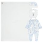 Baby Boys White & Blue Geo Map Babygrow Gift Set , 3, hi-res