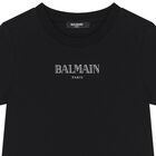 Girls Black Logo Dress , 1, hi-res