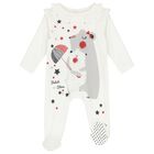 Baby Girls Ivory Mouse Babygrow, 1, hi-res