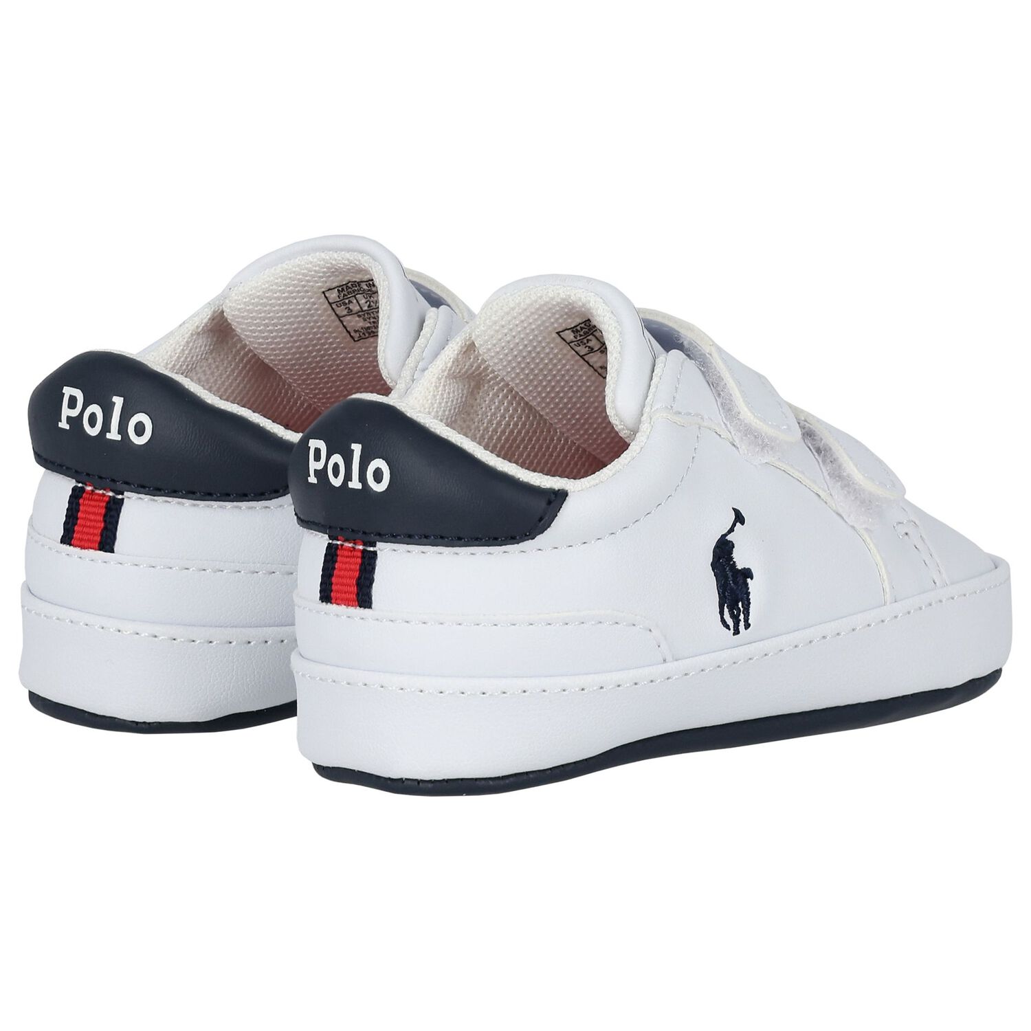 Baby Boys White Logo Trainers, 1, hi-res image number null