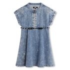 Girls Blue Logo Denim Dress, 1, hi-res