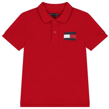 Boys Red Logo Polo Shirt