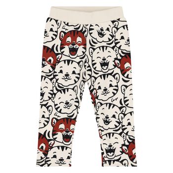 Younger Boys White Tiger Joggers