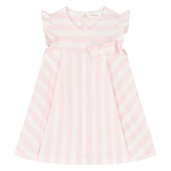 Baby Girls Pink & White Striped Dress