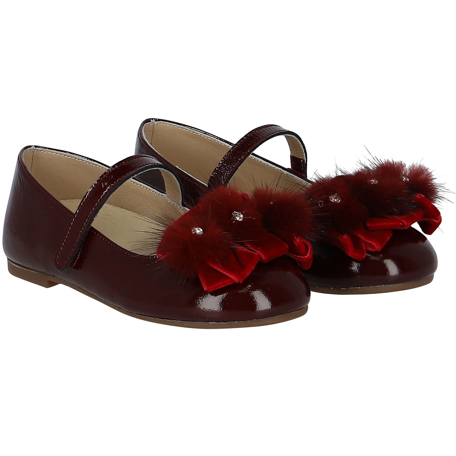 حذاء بنات بفيونكة باللون الاحمر, 1, hi-res image number null