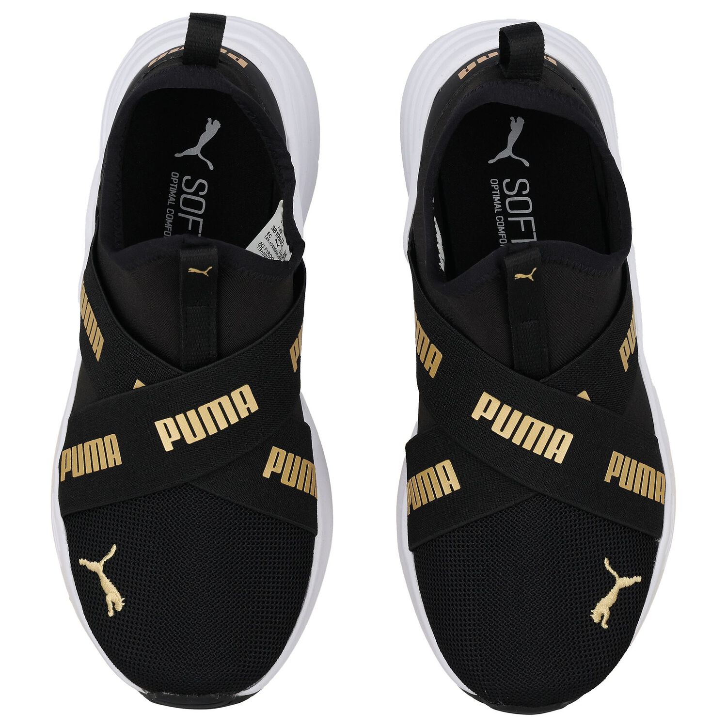 حذاء رياضى سهل الارتداء بالشعار باللون الاسود, 1, hi-res