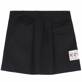 Girls Black Cotton Skirt