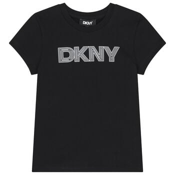 تيشيرت بنات بالشعار باللون الاسود 