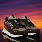 Boys Black & Grey Logo Trainers, 1, hi-res