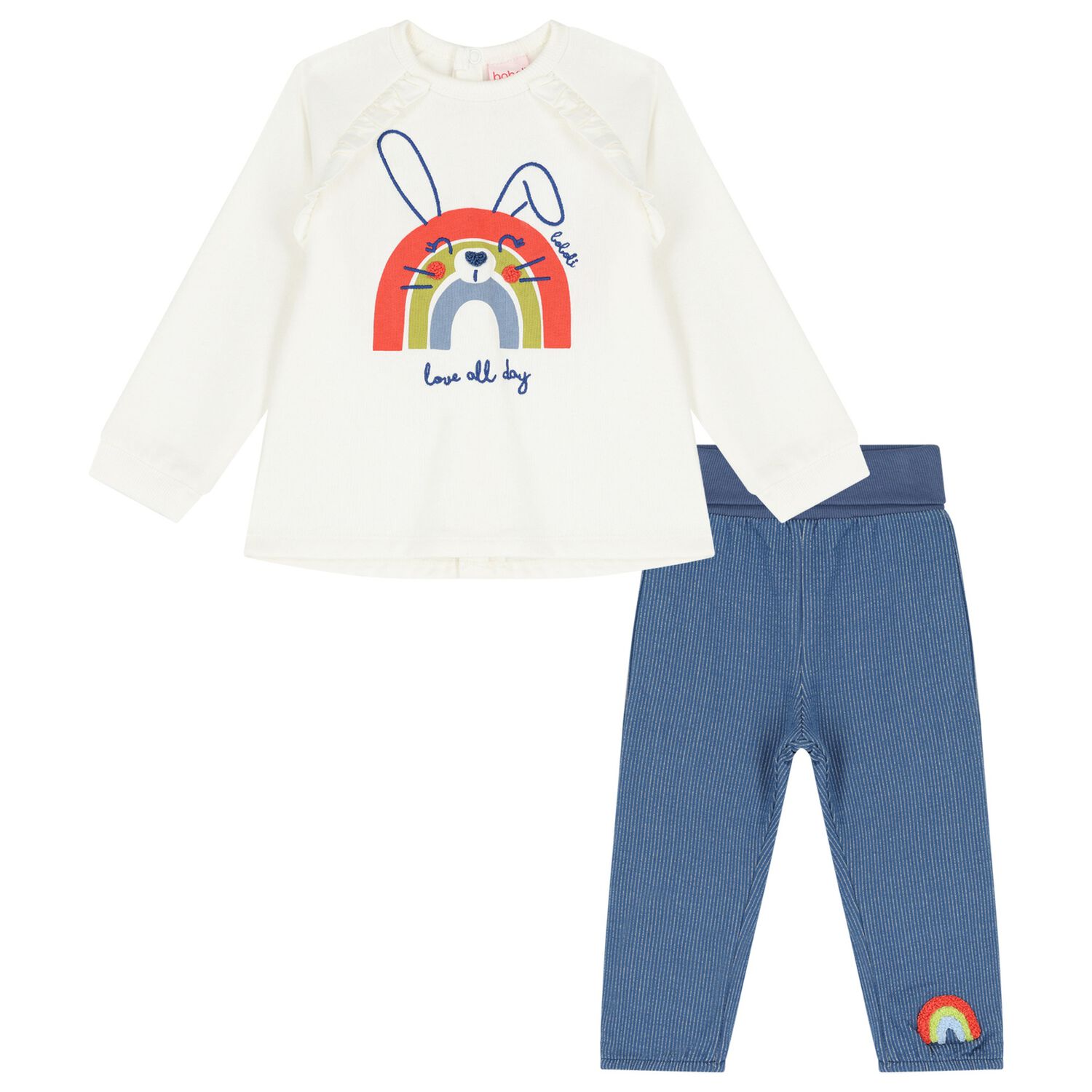 Baby Girls Ivory & Blue Tracksuit, 1, hi-res image number null