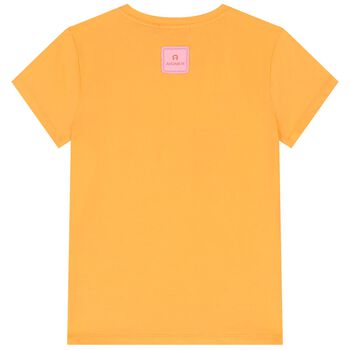 Girls Orange Logo Hearts T-Shirt