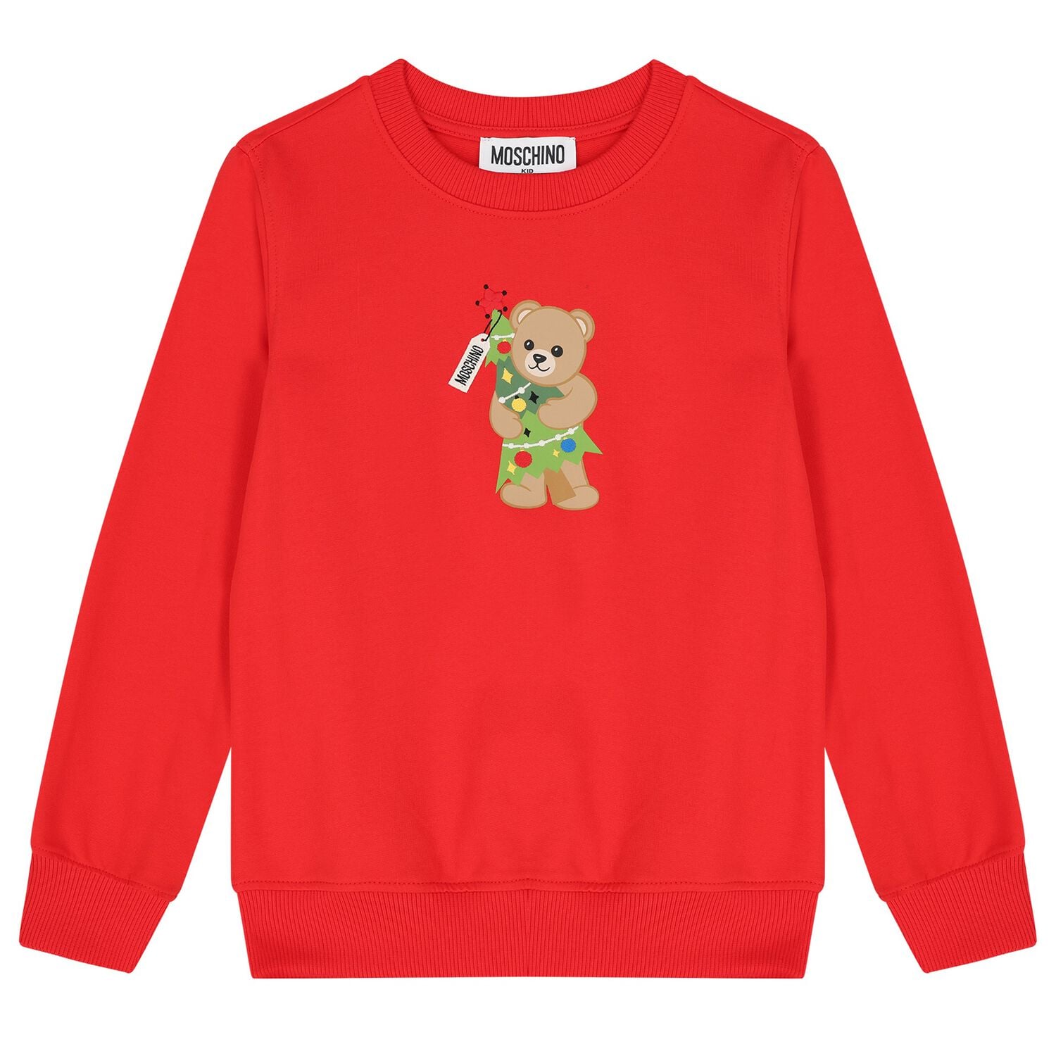 Red Christmas Teddy Bear Logo Sweatshirt , 1, hi-res