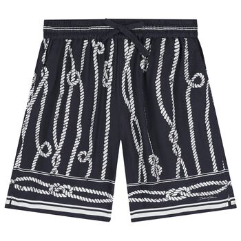 Boys Navy Blue Rope Shorts