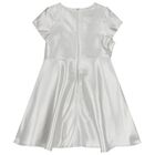 Girls Silver Rose Satin Dress, 1, hi-res