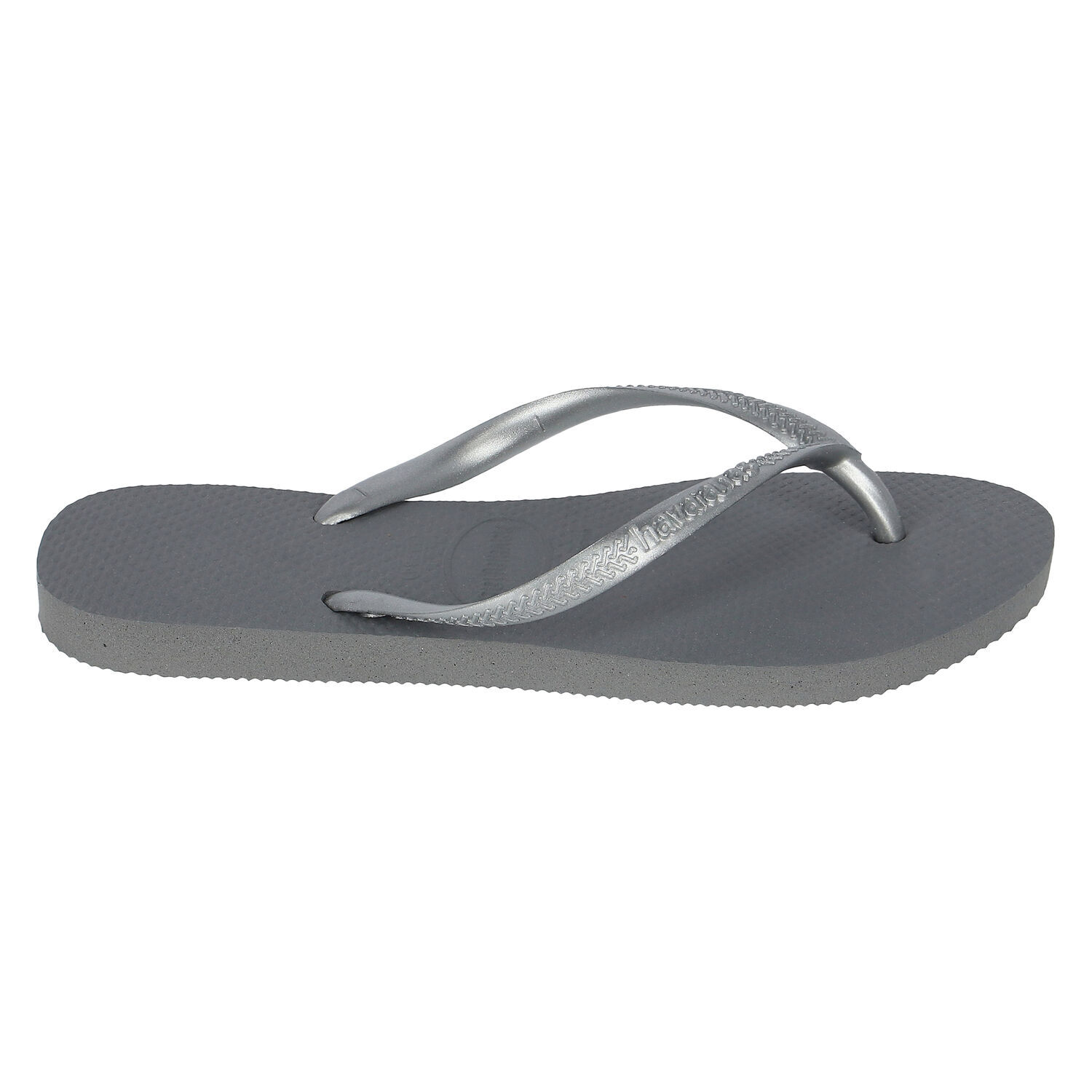 Girls Grey Logo Flip Flops, 1, hi-res