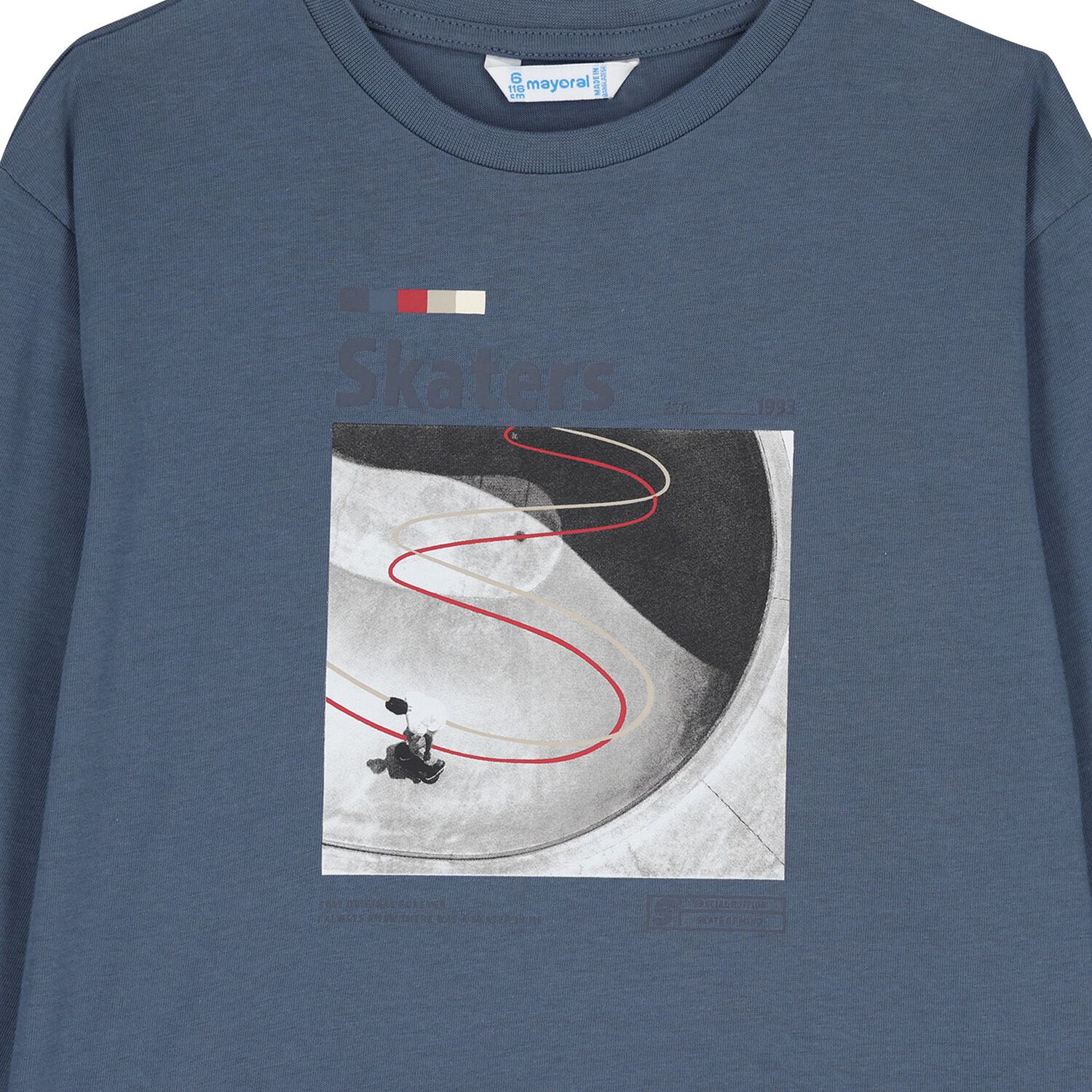 توب اولاد بالكمام طويله باللون الازرق والاحمر ( 2 قطعه ) , 3, hi-res