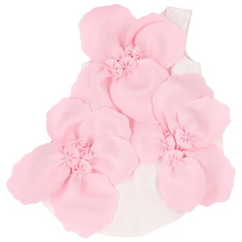 Girls Pink Scuba Flower Dress