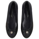 Girls Black Bow Ballerina Shoes, 1, hi-res