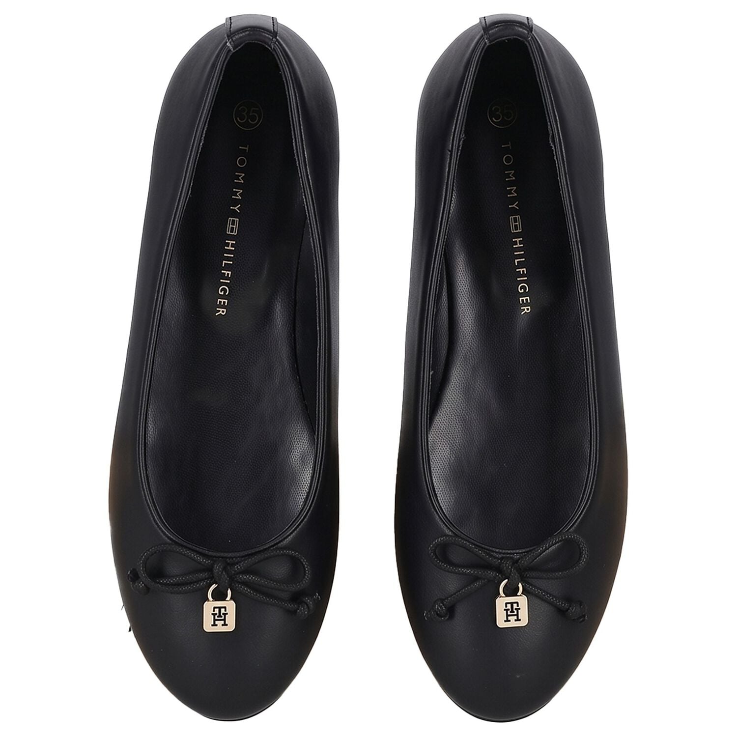 Girls Black Bow Ballerina Shoes, 1, hi-res