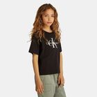 Girls Black Logo T-Shirt, 1, hi-res