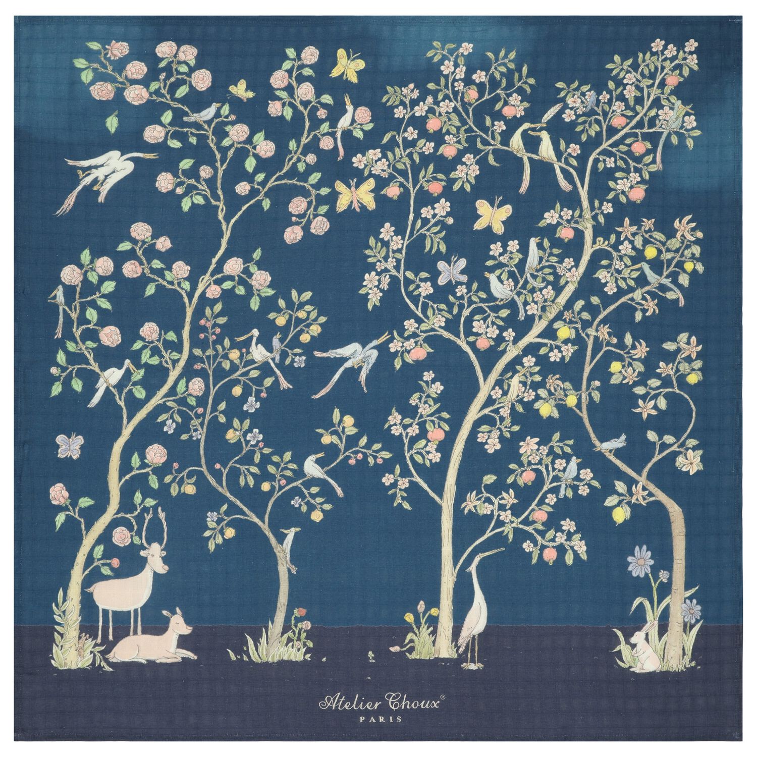 بطانية قماط بطبعة باللون الكحلي للأطفال, 1, hi-res