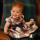 Baby Girls Ivory, Red & Green Tartan Dress Set, 1, hi-res