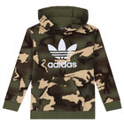 توب هودي بالشعار باللون الأخضر الكاكي, 1, hi-res