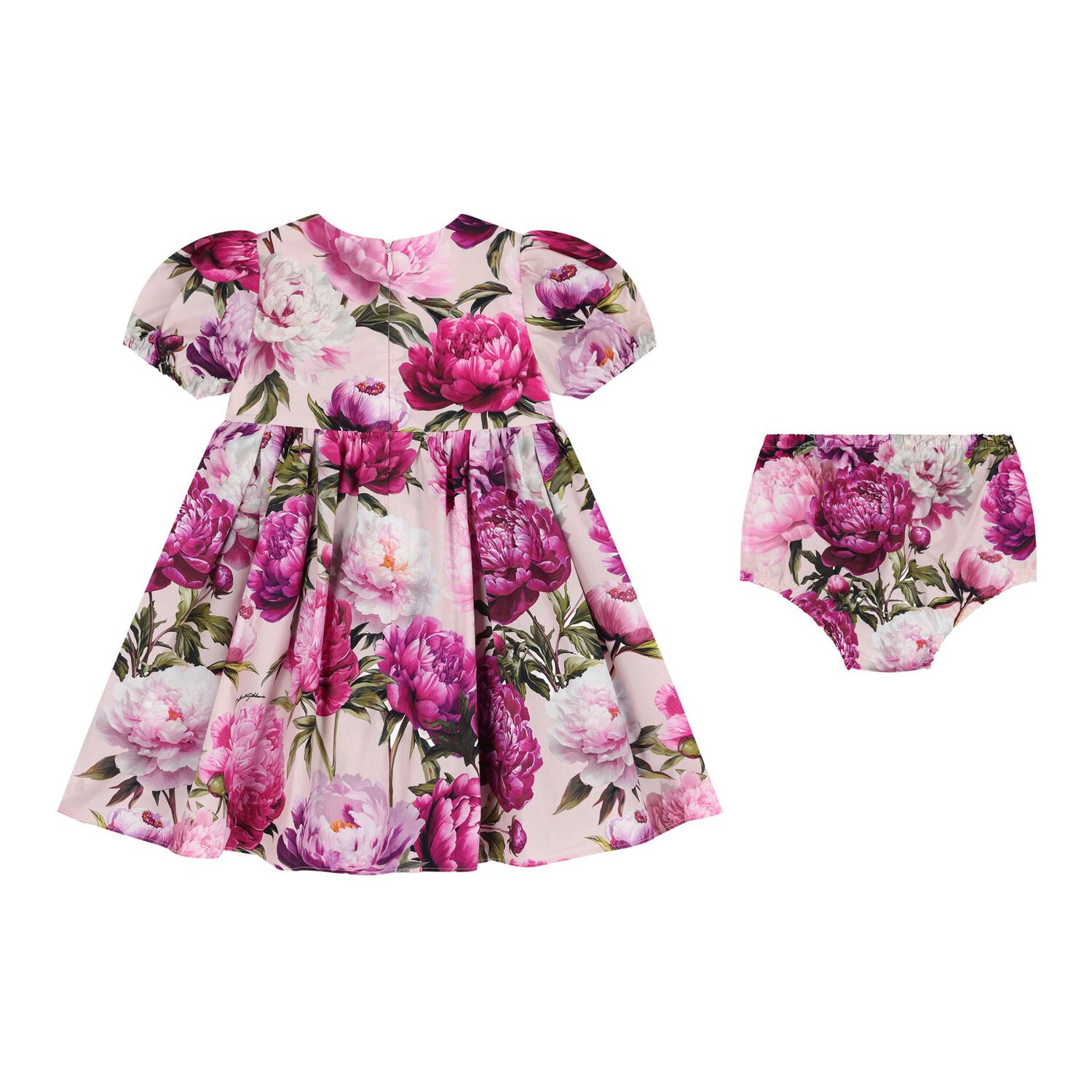 Baby Girls Pink Peony Dress Set, 1, hi-res