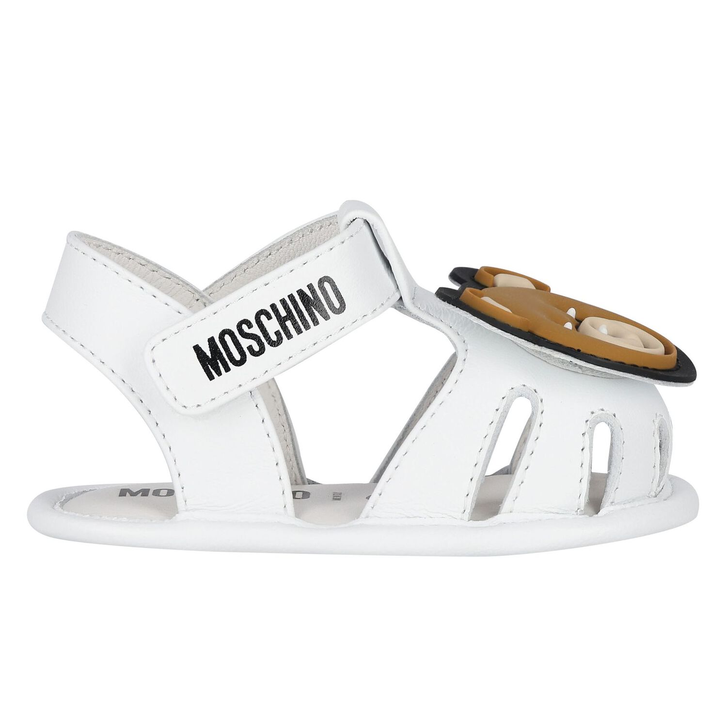 White Teddy Bear Baby Sandals, 1, hi-res image number null