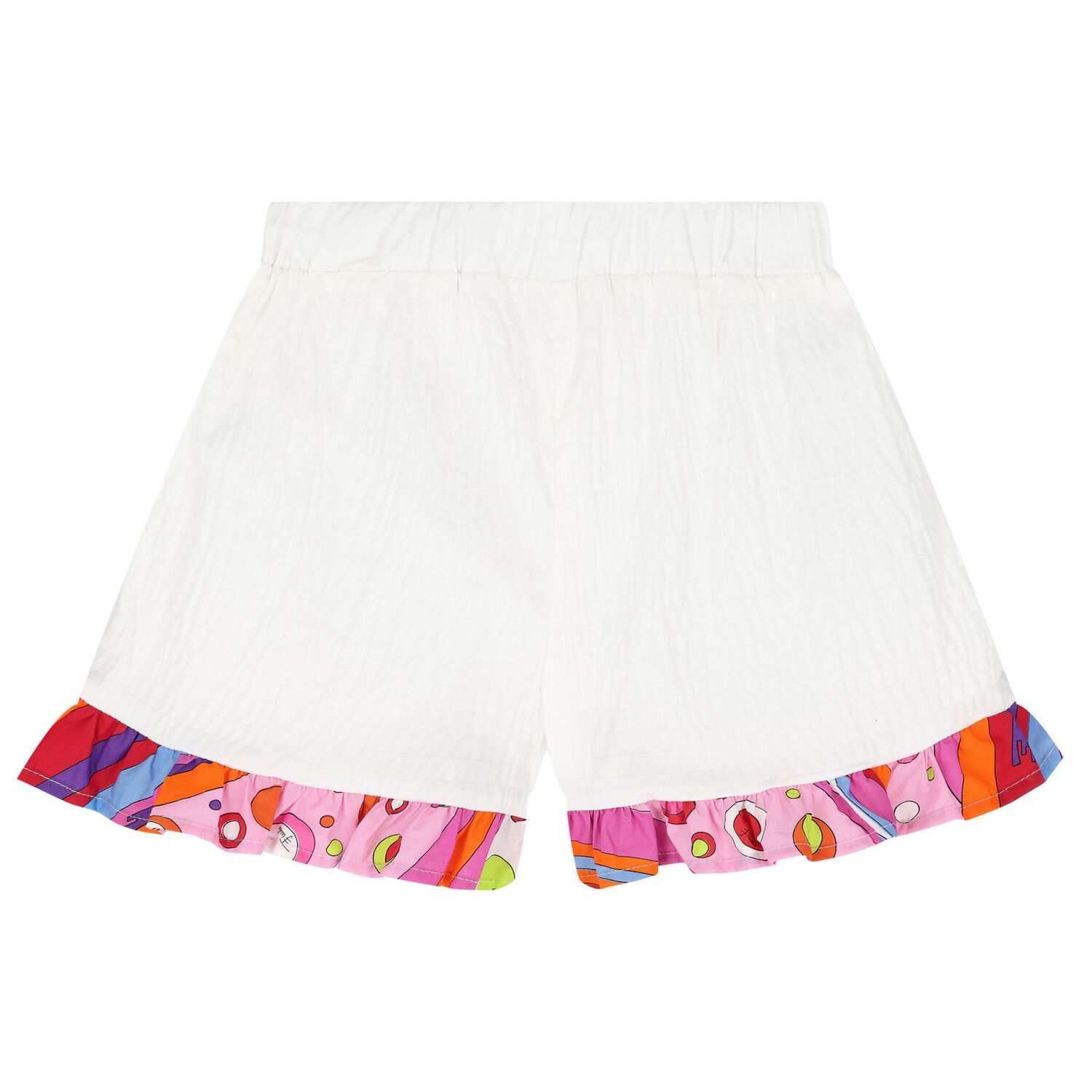Girls White Fontane Print Shorts, 1, hi-res