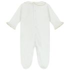 طقم هدايا للبنات أفرول بالشعار باللون الأبيض والذهبي, 1, hi-res