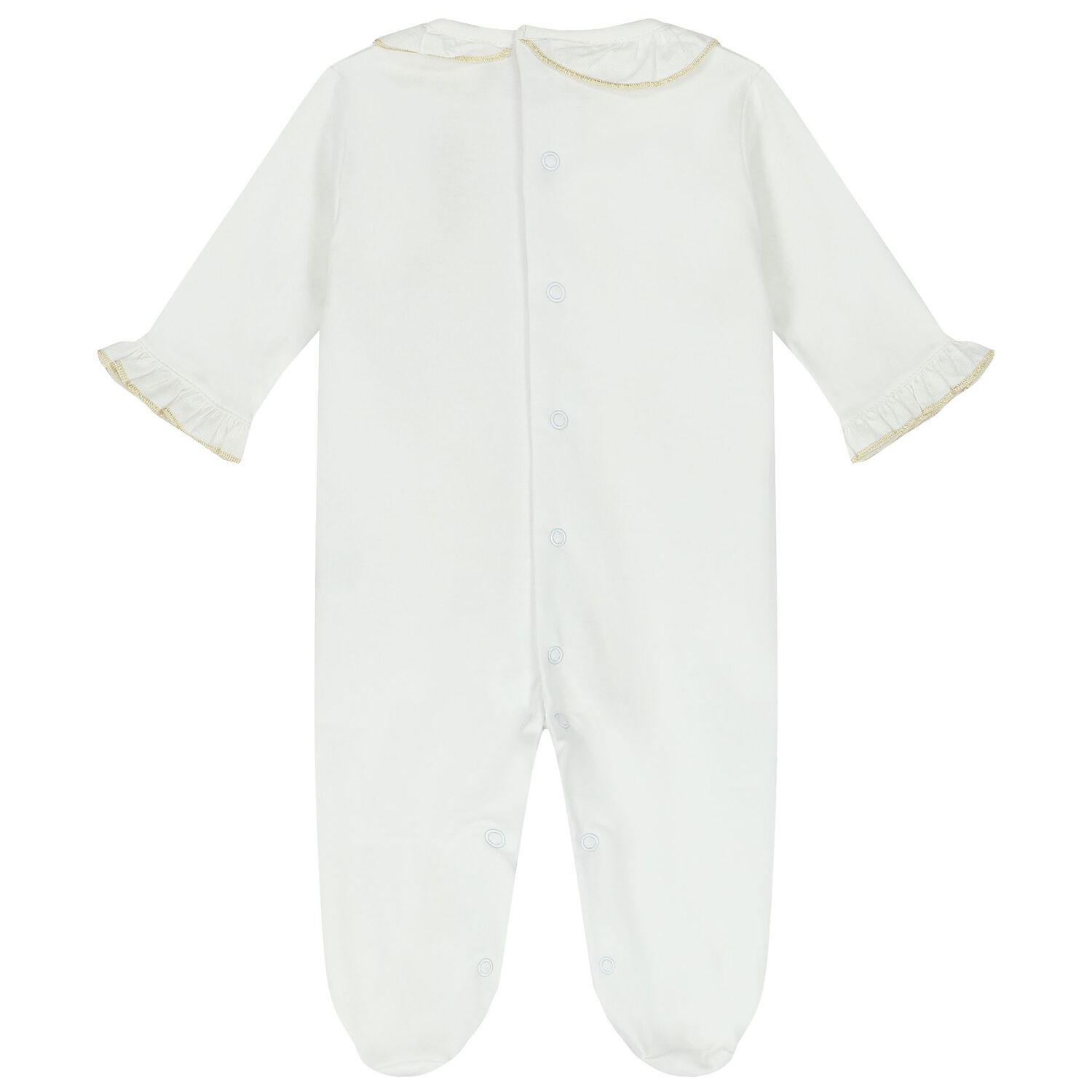 طقم هدايا للبنات أفرول بالشعار باللون الأبيض والذهبي, 1, hi-res image number null