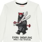 Boys Ivory Bear Long Sleeve Top, 1, hi-res