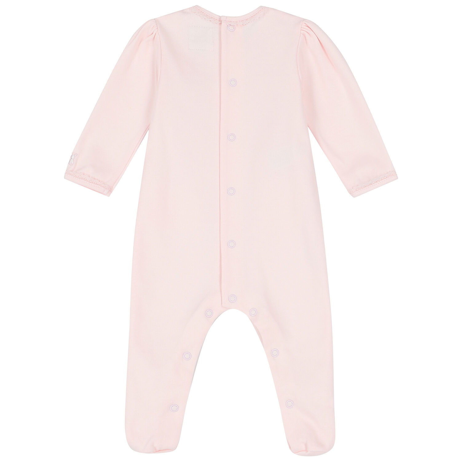 Baby Girls Pink Embroidered Babygrow, 1, hi-res