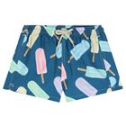 Boys Navy Blue Popsicle Swim Shorts, 1, hi-res