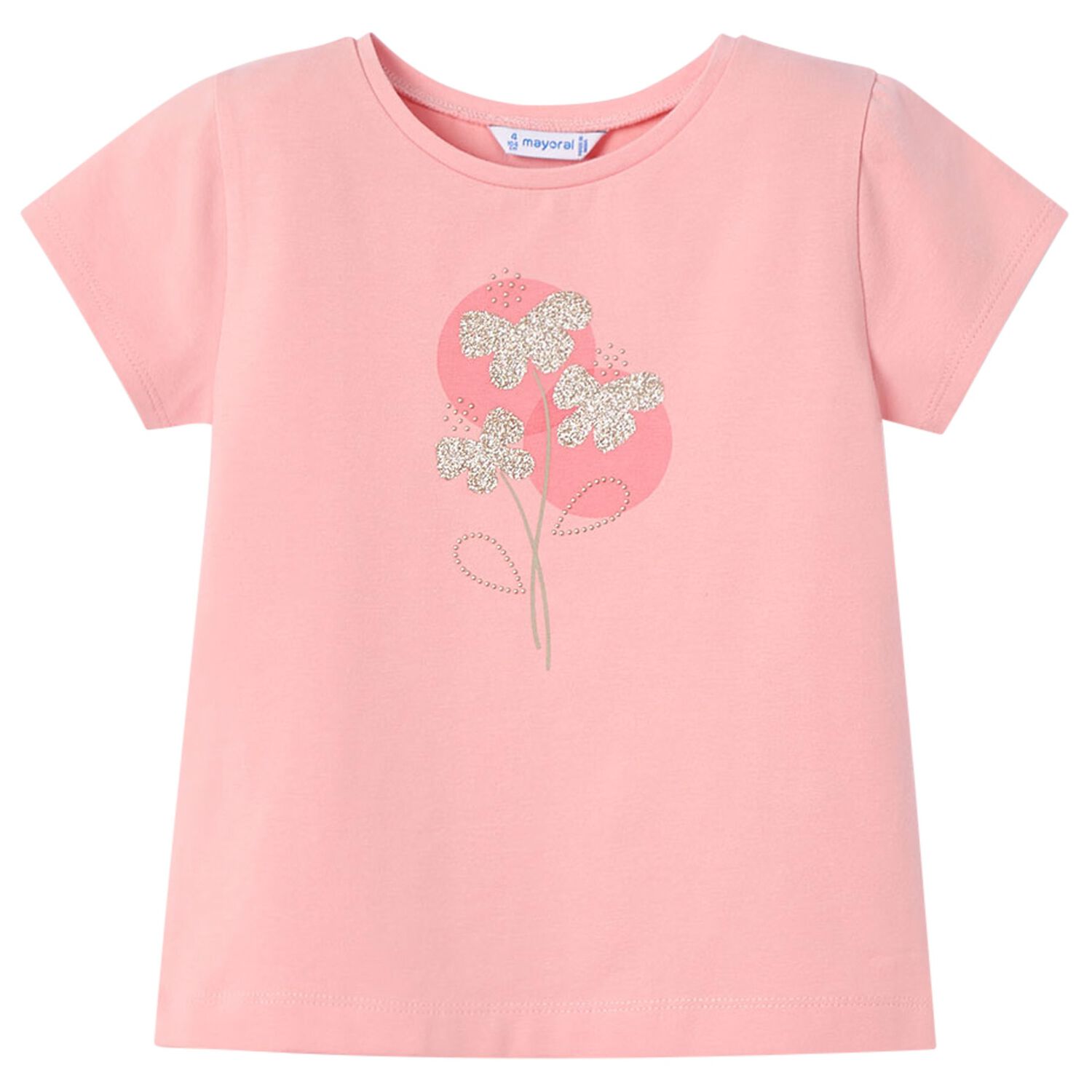 Girls Pink Cotton T-Shirt, 2, hi-res image number null
