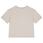 تيشيرت أولاد بالشعار باللون البيج, 2, hi-res