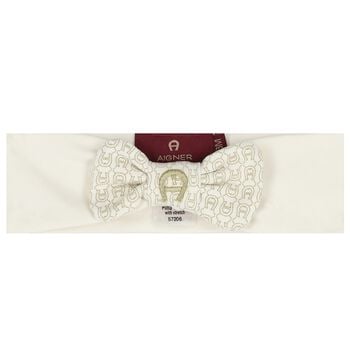 Baby Girls Ivory Bow Logo Headband