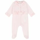 Baby Girls Pink Embellished Babygrow, 1, hi-res