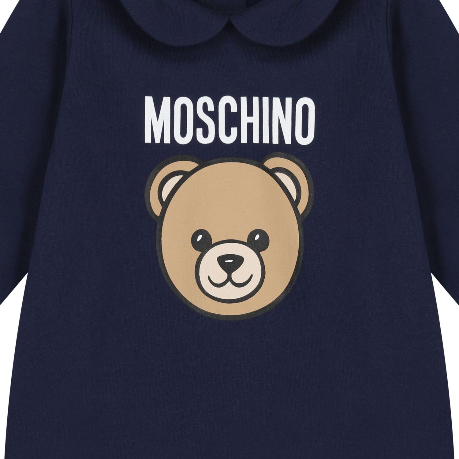 Navy Blue Teddy Bear Logo Babygrow, 5, hi-res