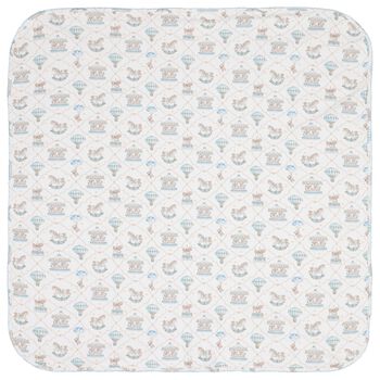 Baby Boys Blue & White Carousel & Hot Air Balloon Blanket