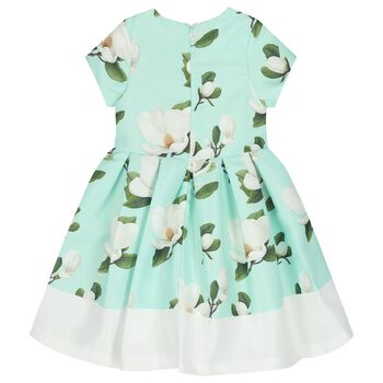 Girls Mint Green Floral Dress